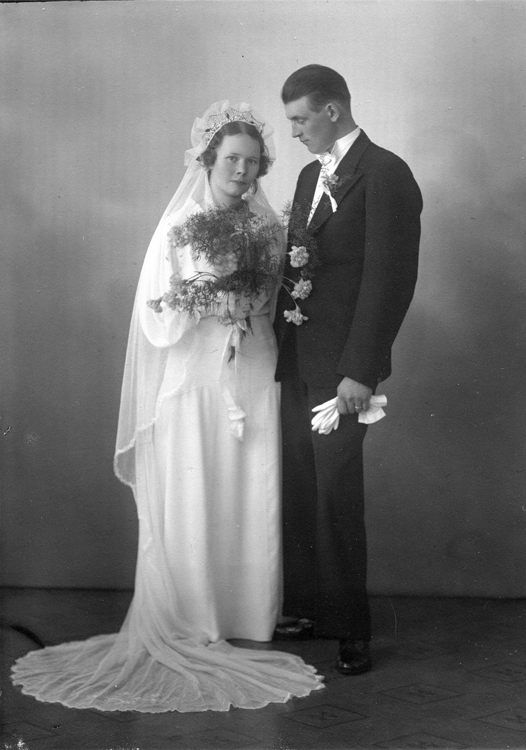 Agda och Evert Johansson, Slussfors gifta 1937.