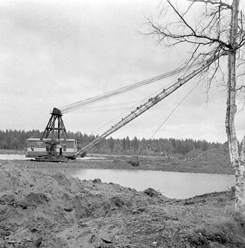 Volgsjöfors kraftverk och nedströms 1980-10-15.