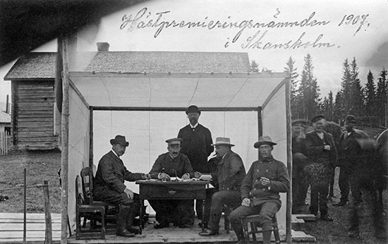 Hästpremieringsnämnden i Skansholm, 1907.