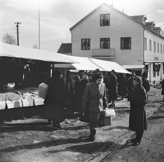 Mikaeli-marknad på Brända tomten 1952.