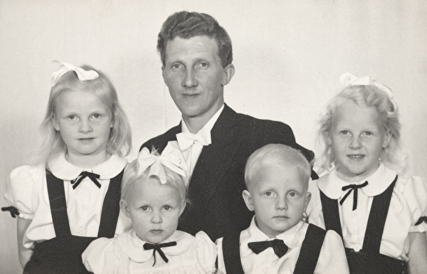 Familjen Ivarsson, Idvattnet, Vilhelmina. Ca.1950.