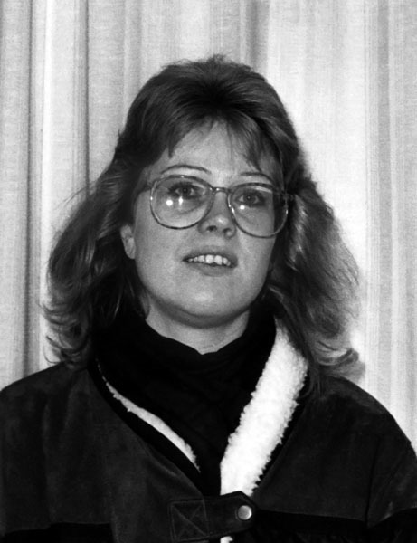 Porträtt på Britt Marie Granlund f. Jakobsson.