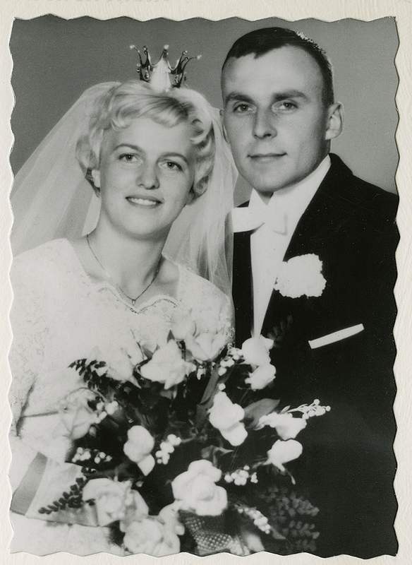 Laila och Karl Gunnar Ekebros bröllopsfoto 1962.