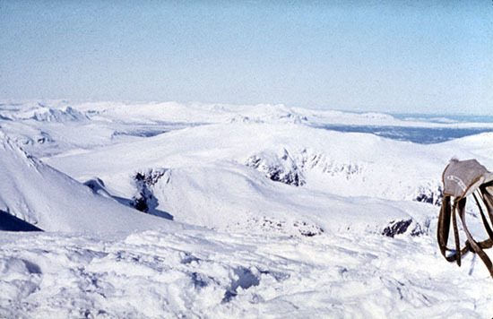 Vinterbild från Marsfjällets topp.