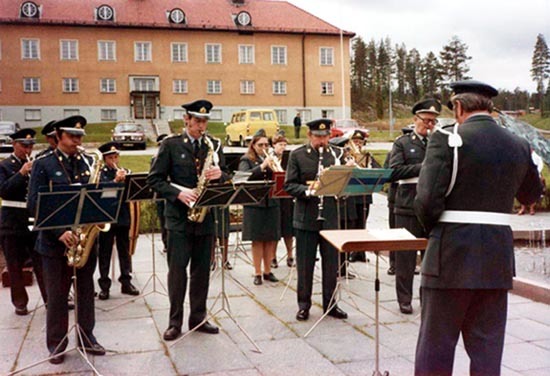 Umeå Hemvärns musikkår spelade i Storuman.