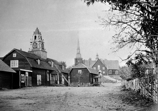 Nya Kopparbergs kyrka och tingshus.