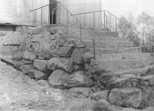 Västra trappan före restaurering, 1923-06-28.