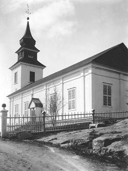 Vilhelmina kyrka under renovering.