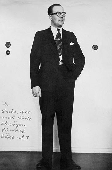 John Lindgren omkring 1940 med lånta 