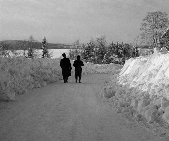 Vintervy över Sjögatan i Vilhelmina.