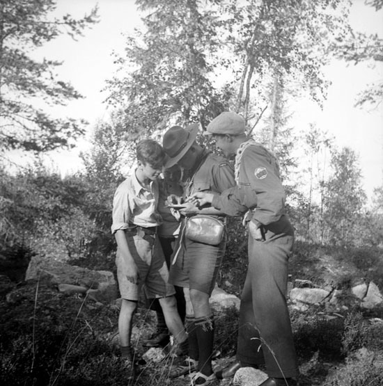 Scoutläger, i Brännsjölägret 1937.