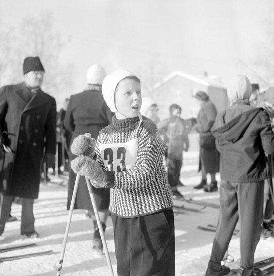 Skolskidtävling i Vilhelmina  år 1957