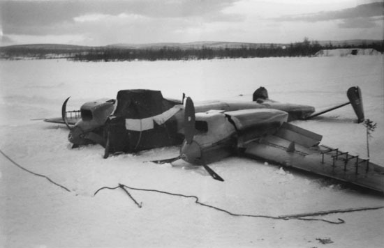 Flygolycka  någonstans i Norrbotten.