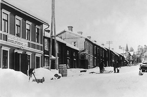 Vilhelmina Storgatan -affärsgata ca 1911.