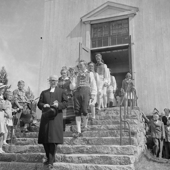 Bröllop vid hembygdsdagarna i Vilhelmina 1954.