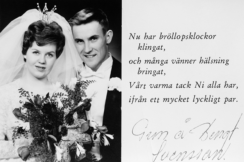 Gun och Bengt Svenssons bröllop 1961.