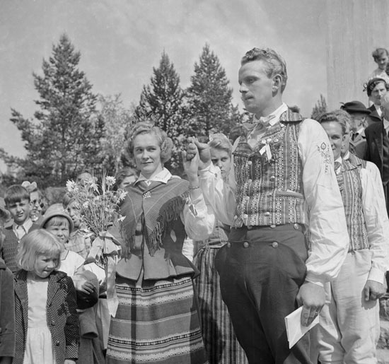 Bröllop vid hembygdsdagarna i Vilhelmina 1954.