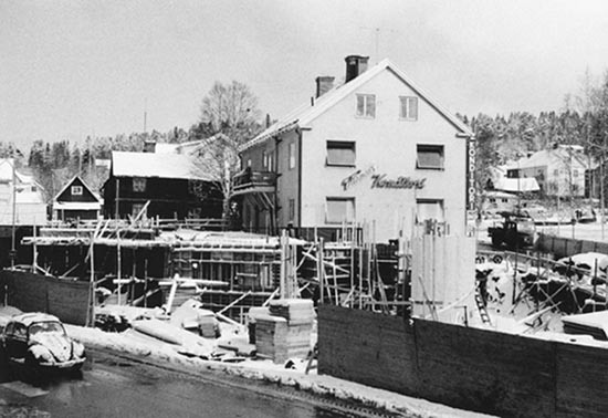 Stenmans Konditori under utbyggnad.