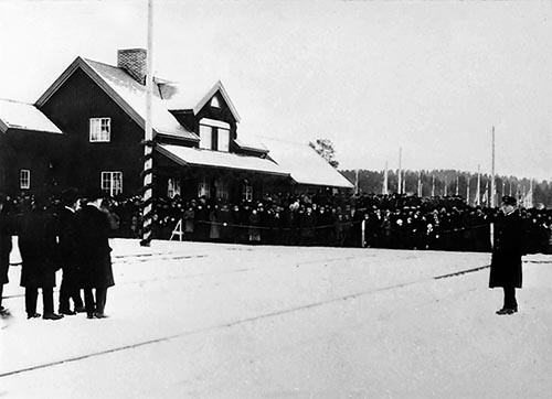 Storumans järnvägsstationen, invigning 1923.
