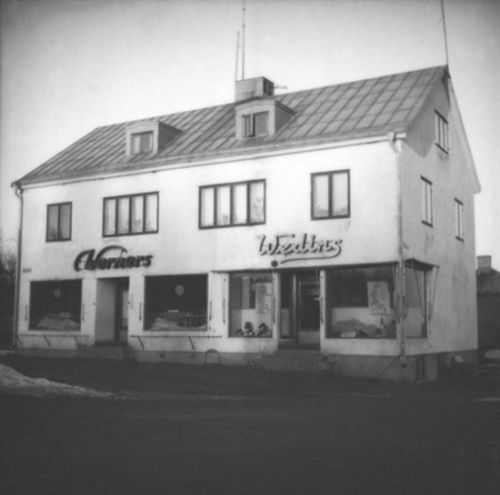 Werners affärsfastighet i Vilhelmina, 1948.