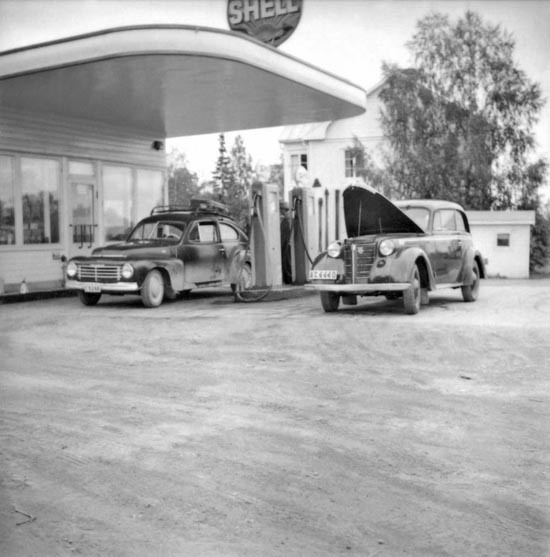 Shell - bensinstation i Vilhelmina, ca. 1948.
