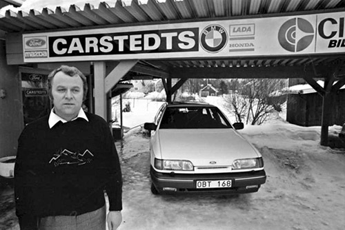 Carstedts bil, februari 1990.