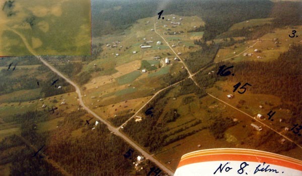 Flygbild av byn Risträsk.