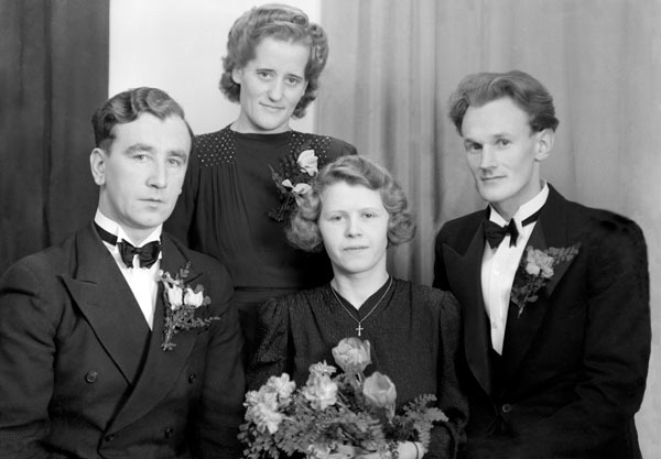 Brudparet Elsi & Nils  Åman, Järvsjöby, Vilhelmina