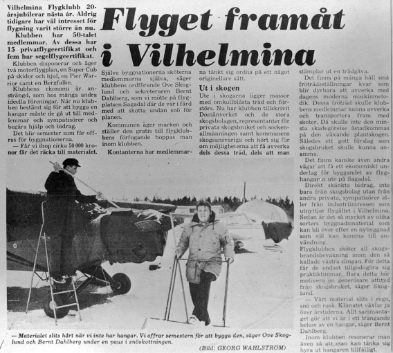 Tidningsurklipp från Västerbottens Folkblad.