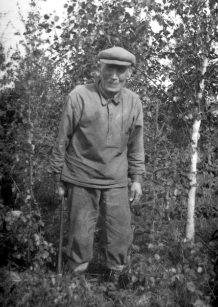 Bonden August Petter Holmgren i Skansholm, 1935.