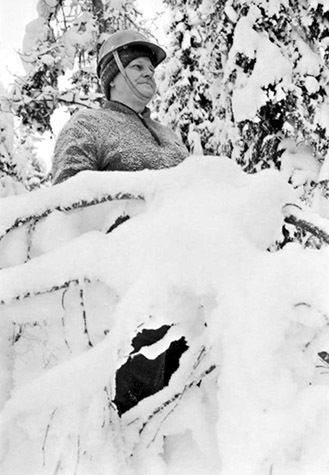 Johan Olofsson, Volgsele, i djup snö.