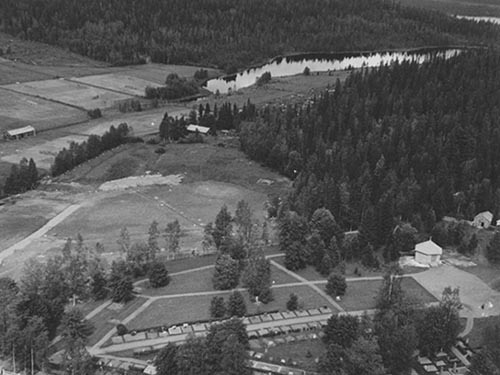 Flygbild över Vilhelmina 1953.