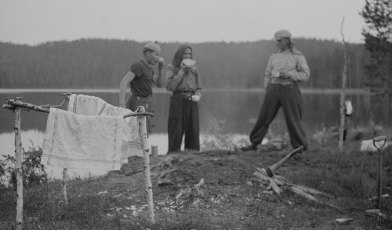 Scoutläger vid Brännsjön.