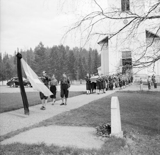 Begravning av Alvar Hällund 1953.