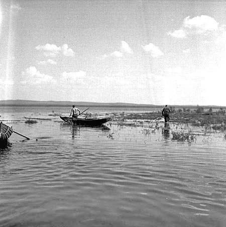 Flottare under arbete på Malgomajsjön.