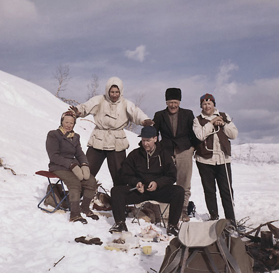 Anna, Arnold, Georg, Erik och Thore påsken 1961.