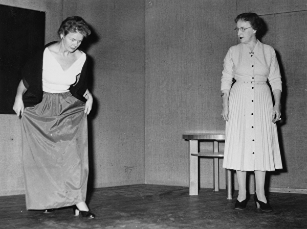 Lektion i teaterskolan 1952-53.