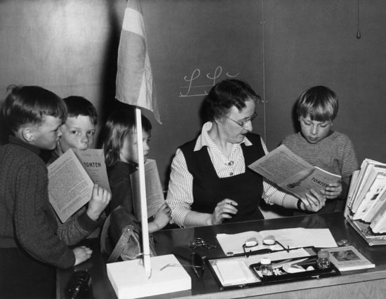 Irma Essegårds skolklass vårterminen 1956.