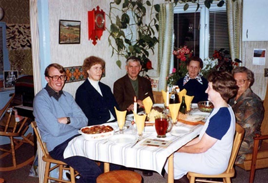 Middag hos Elna Johansson i Bäsksjö 
