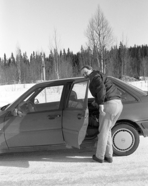 Karl Erik och Mikael, på resa till Dikanäs.