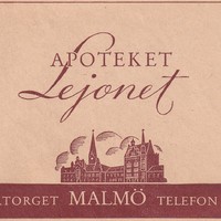 Receptkuvert, Apoteket Lejonet, Malmö