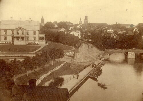 Fiskbron eller Återbärsbron i Nyköping år 1877,...