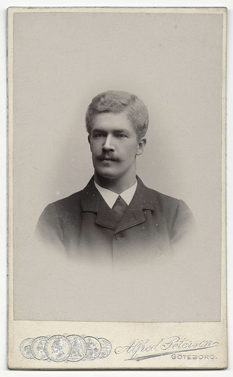 Porträtt, ung man med mustasch, 1800-talets slut.