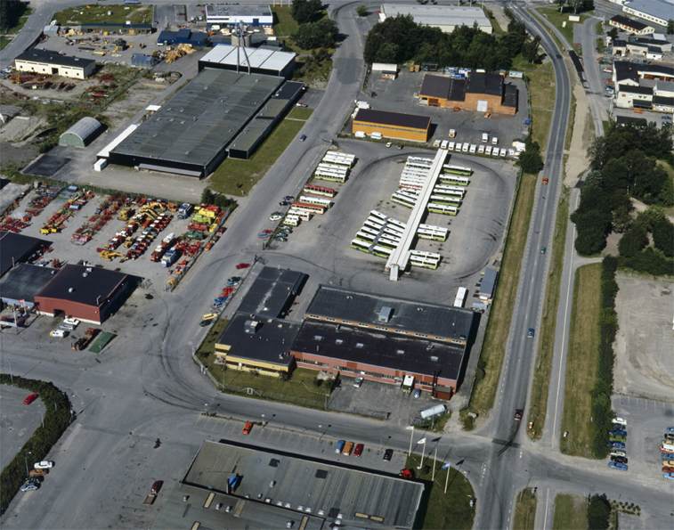 Flygfoto SLT:s anläggning i Nyköping, 6 juli 19...