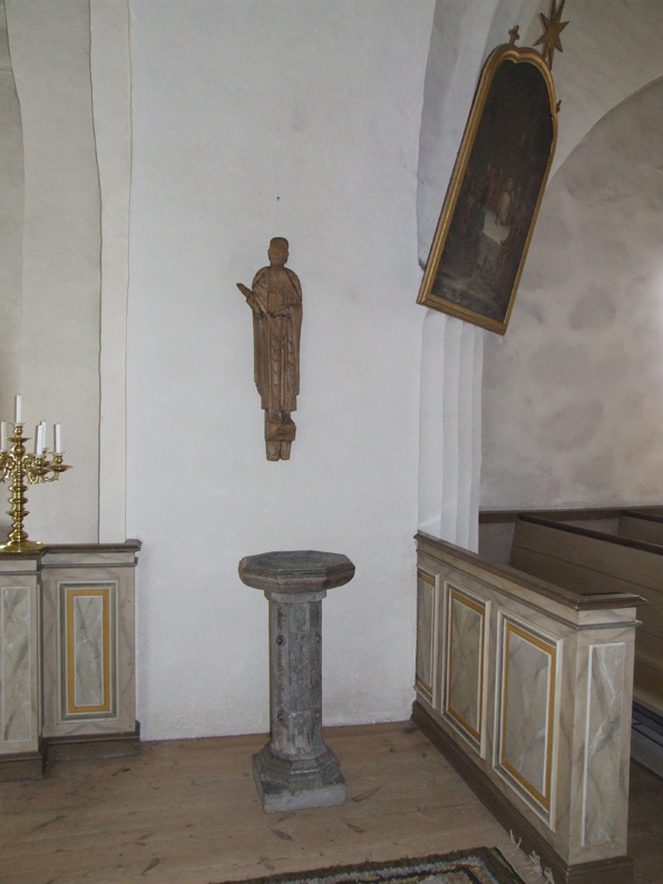 Forssa kyrka dopfunt, medeltida skulptur och f....