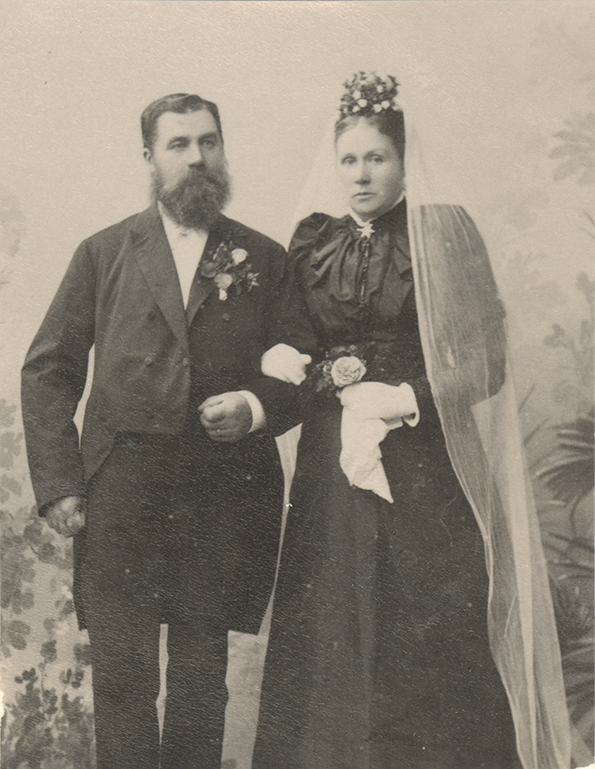 Axel och Hilda Andersson på bröllopsdagen