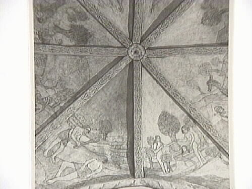 Takmålningar från början av 1600-talet i valvet...