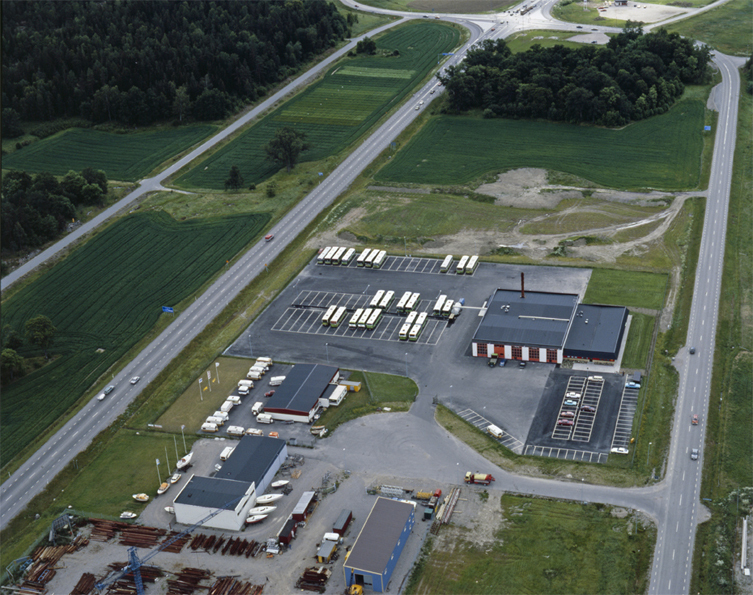 Flygfoto SLT:s anläggning i Strängnäs, 6 juli 1...