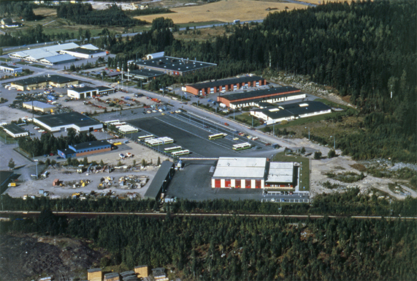 Flygfoto SLT:s anläggning i Katrineholm, Vassmo...