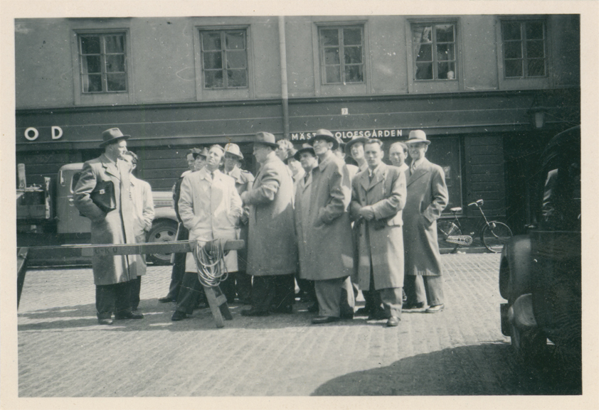 Bildhuggare på kurs i Stockholm 1948. Deltagare...